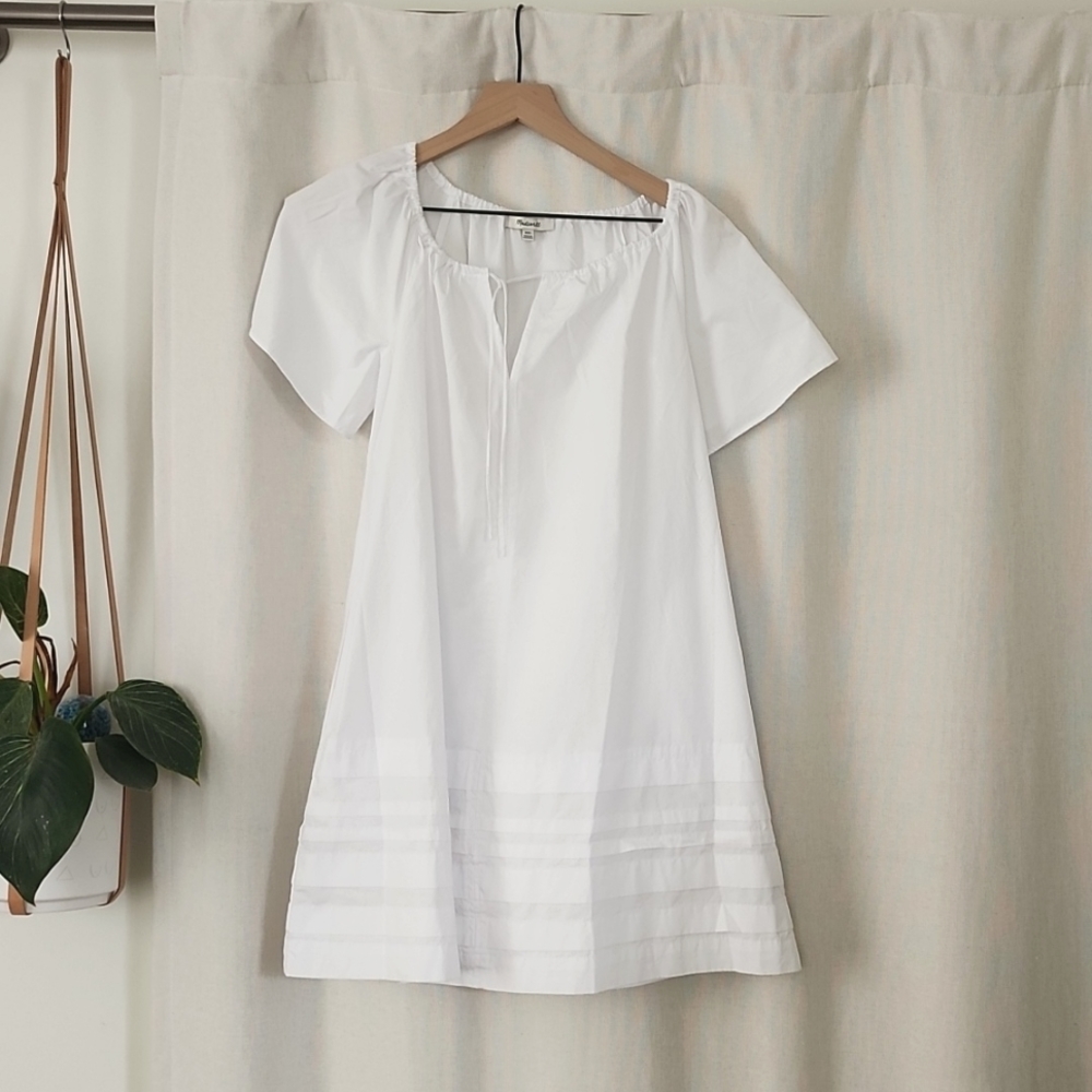 Madewell cotton poplin a-line mini dress